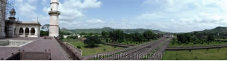 Bibi Ka Maqbara and gardens on side view