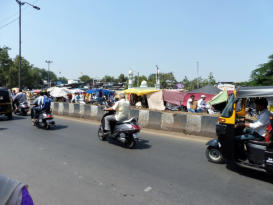 View of Juna Bazaar Shops from Opposite Road